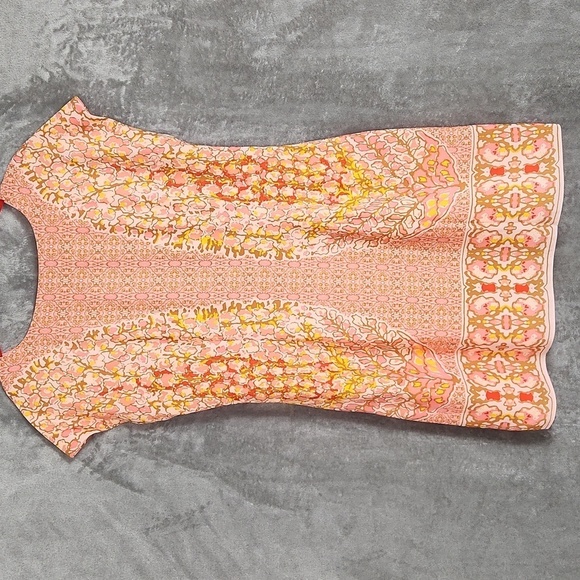 IzaacMizarahi Pink and orange print dress. - Picture 5 of 12